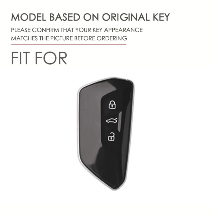 Hallmo Car Cowhide Leather Key Protective Cover for Volkswagen Golf 8, For Volkswagen Golf 8 (Blue), For Volkswagen Golf 8 (Brown), For Volkswagen Golf 8 (Black)