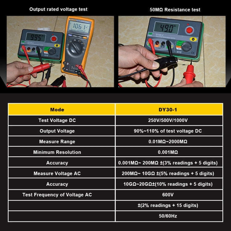 DUOYI DY30-1 Car Digital Insulation Resistance Tester Meter, DY30-1