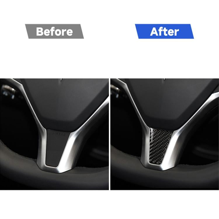Carbon Fiber Car Steering Wheel Decorative Sticker for Tesla Model S / X, Steering Wheel