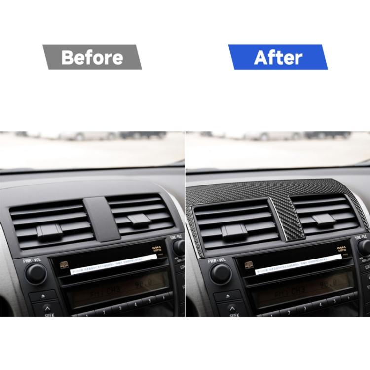 Carbon Fiber Car Central Control Air Outlet Decorative Sticker for Toyota Old RAV4 2006-2013,Left and Right Drive Universal, Central Control Air Outlet
