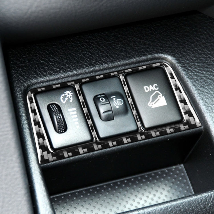 Carbon Fiber Car Headlight Switch Frame Decorative Sticker for Toyota Old RAV4 2006-2013,Left and Right Drive Universal, Headlight Switch Frame
