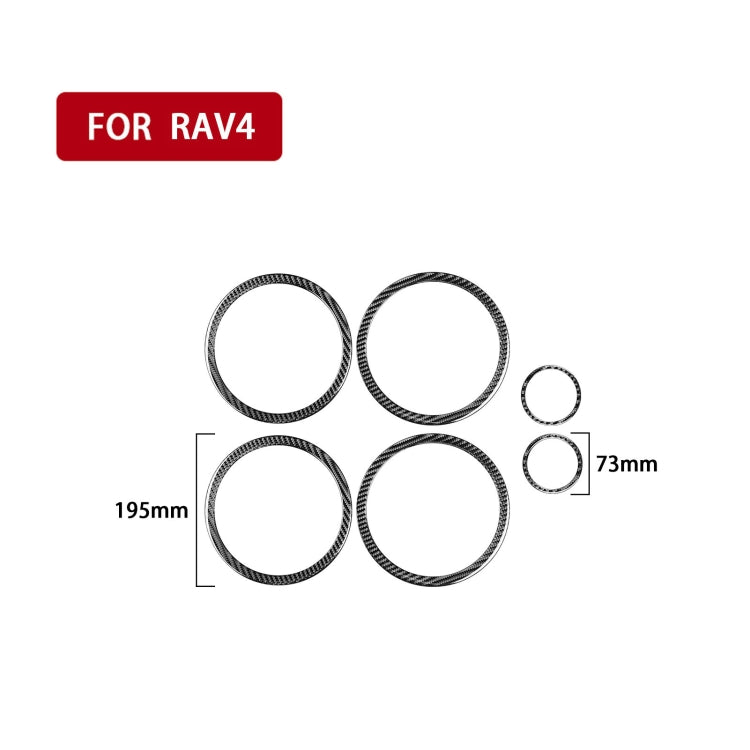 Carbon Fiber Car Door Horn Ring Decorative Sticker for Toyota Old RAV4 2006-2013,Left and Right Drive Universal, Door Horn Ring