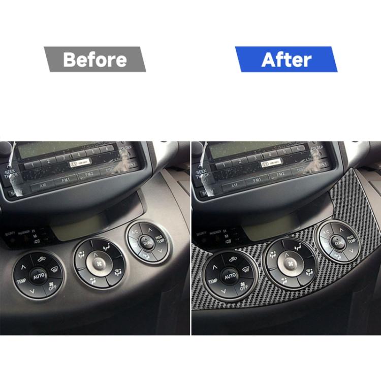Carbon Fiber Car Central Control Switch Panel Decorative Sticker for Toyota Old RAV4 2006-2013,Left and Right Drive Universal, Central Control Switch Panel