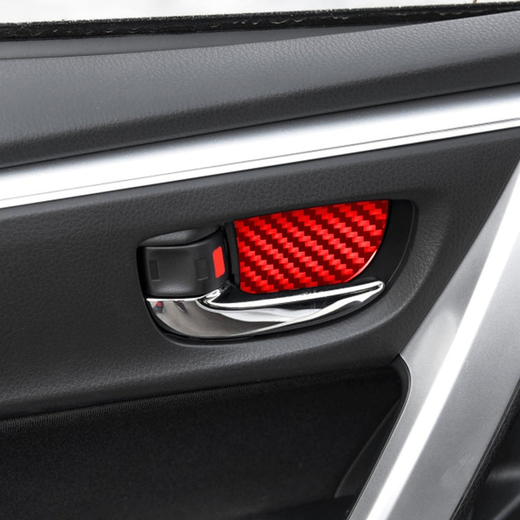 4 PCS / Set Carbon Fiber Car Inner Door Bowl Decorative Sticker for Toyota Corolla 2014-2018,Left and Right Drive Universal, Inner Door Bowl