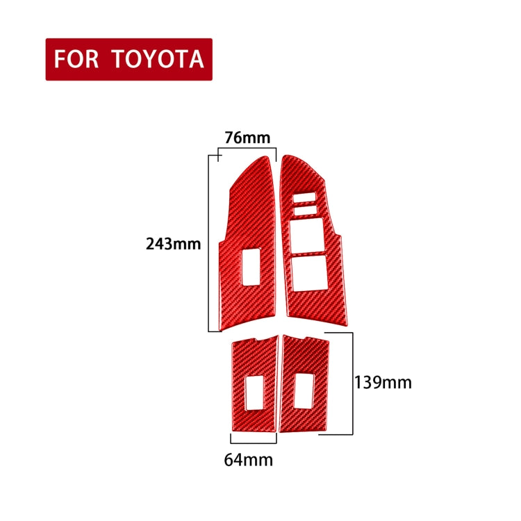 4 PCS / Set Carbon Fiber Car Lifting Decorative Sticker for Toyota Corolla 2014-2018,Left Drive, Lifting,Left Drive