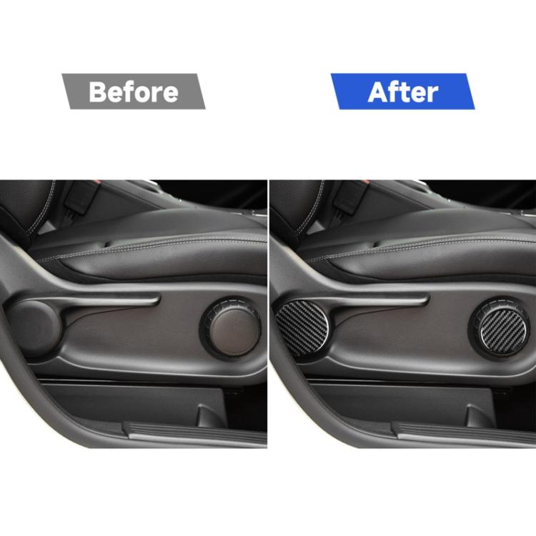 6 PCS / Set Carbon Fiber Car Seat Adjustment Button Panel Decorative Sticker for Mercedes-Benz B-Class 2019,Left and Right Drive Universal, Seat Adjustment Button Panel