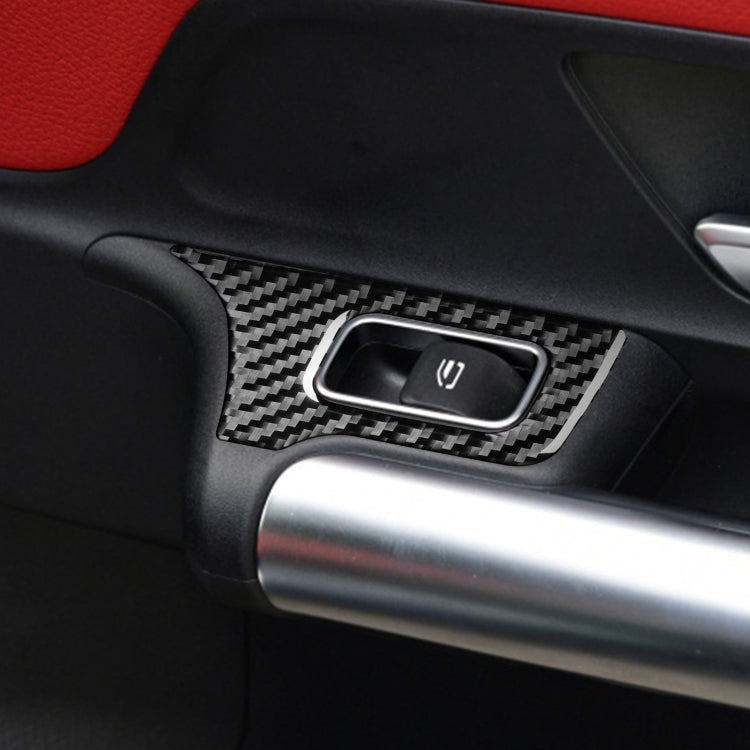 4 PCS / Set Carbon Fiber Car Glass Lift Switch Decorative Sticker for Mercedes-Benz B-Class 2019 / GLB 2020,Left Drive, Glass Lift Switch,Left Drive