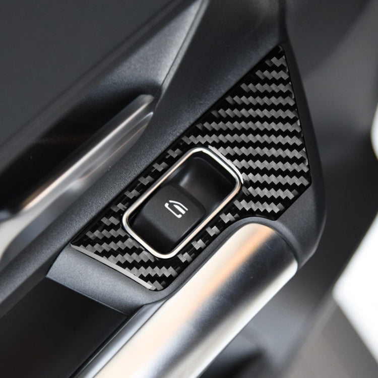 4 PCS / Set Carbon Fiber Car Glass Lift Switch Decorative Sticker for Mercedes-Benz B-Class 2019 / GLB 2020,Left Drive, Glass Lift Switch,Left Drive