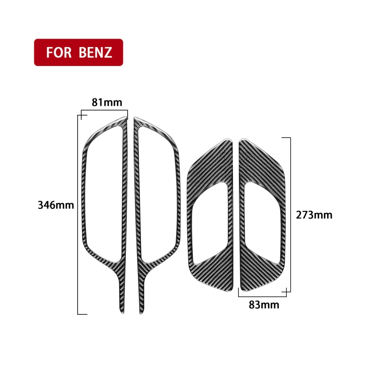 4 PCS / Set Carbon Fiber Car Inner Door Handle Frame Decorative Sticker for Mercedes-Benz B-Class 2019 / GLB 2020,Left and Right Drive Universal, Inner Door Handle Frame