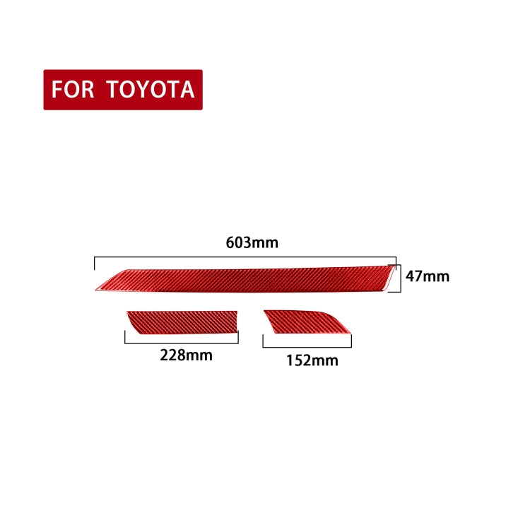 3 PCS / Set Carbon Fiber Car Center Console Strip Decorative Sticker for Toyota Tundra 2014-2018,Left Drive, Center Console Strip,Left Drive