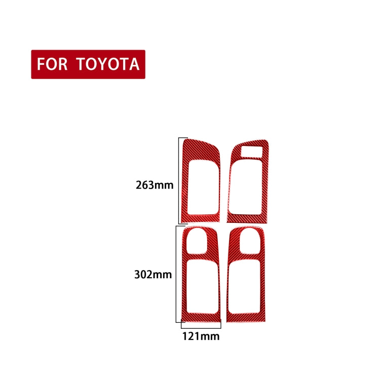 4 PCS / Set Carbon Fiber Car Door Inner Handle Decorative Sticker for Toyota Tundra 2014-2018,Right Drive, Door Inner Handle ,Right Drive