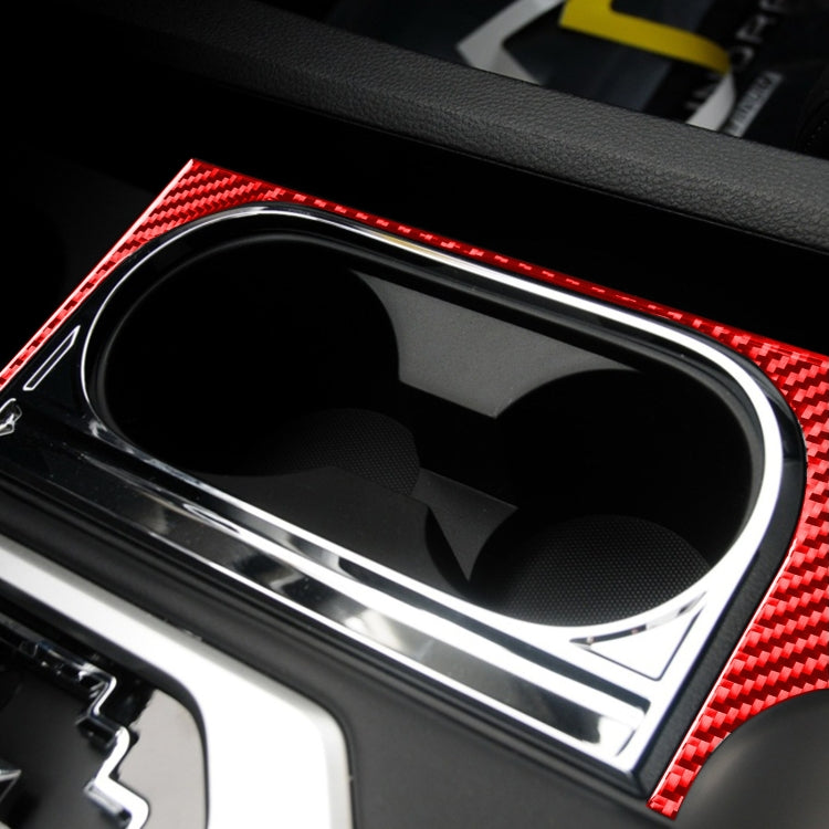 Carbon Fiber Car Cup Holder Frame Decorative Sticker for Toyota Tundra 2014-2018,Left Drive, Cup Holder Frame,Left Drive