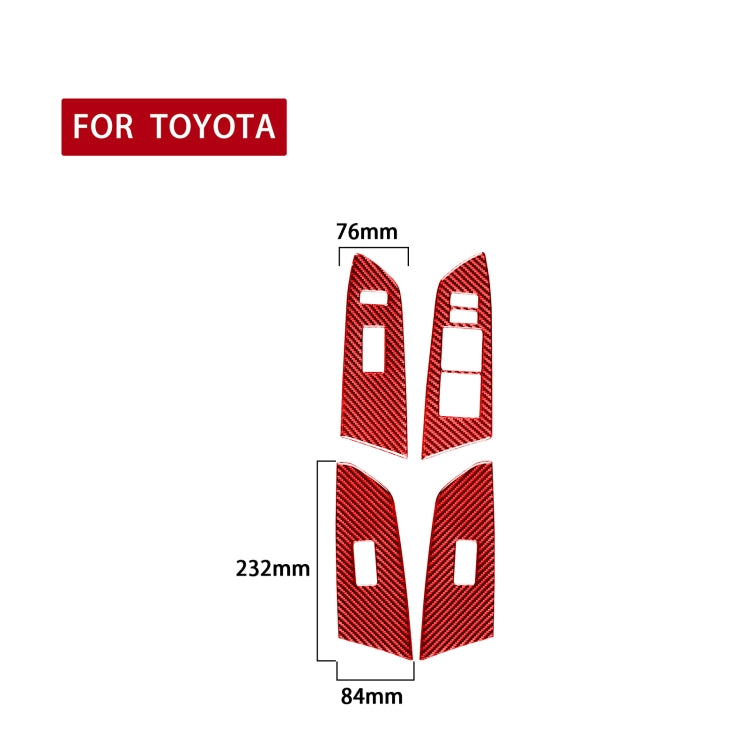4 PCS / Set Carbon Fiber Car Glass Lift Switch Ring Decorative Sticker for Toyota Tundra 2014-2018,Right Drive, Glass Lift Switch Ring,Right Drive
