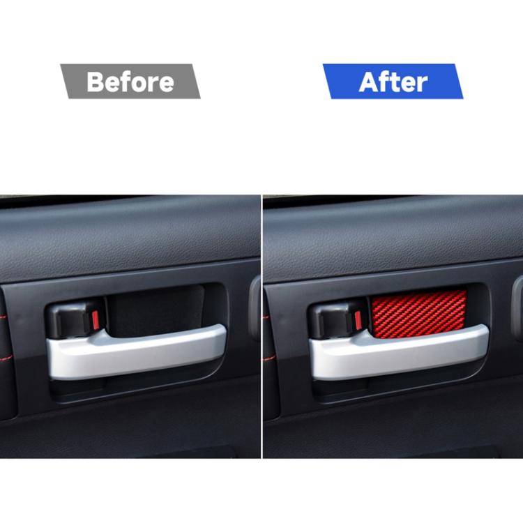 4 PCS / Set Carbon Fiber Car Inner Door Bowl Decorative Sticker for Toyota Tundra 2014-2018,Left and Right Drive Universal, Inner Door Bowl