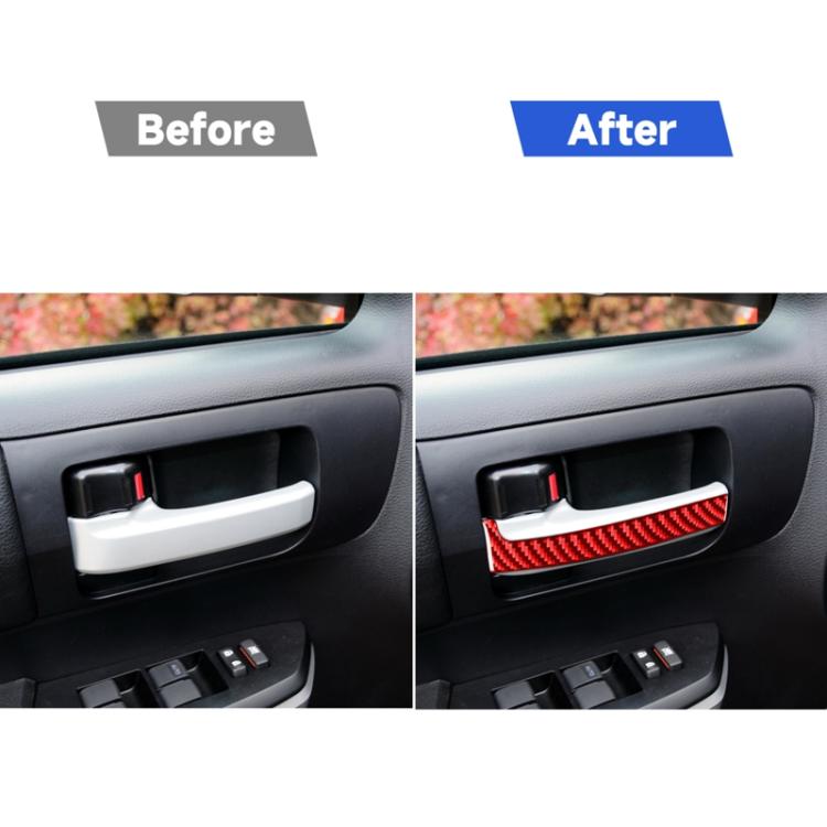 4 PCS / Set Carbon Fiber Car Inner Handle Decorative Sticker for Toyota Tundra 2014-2018,Left and Right Drive Universal, Inner Handle