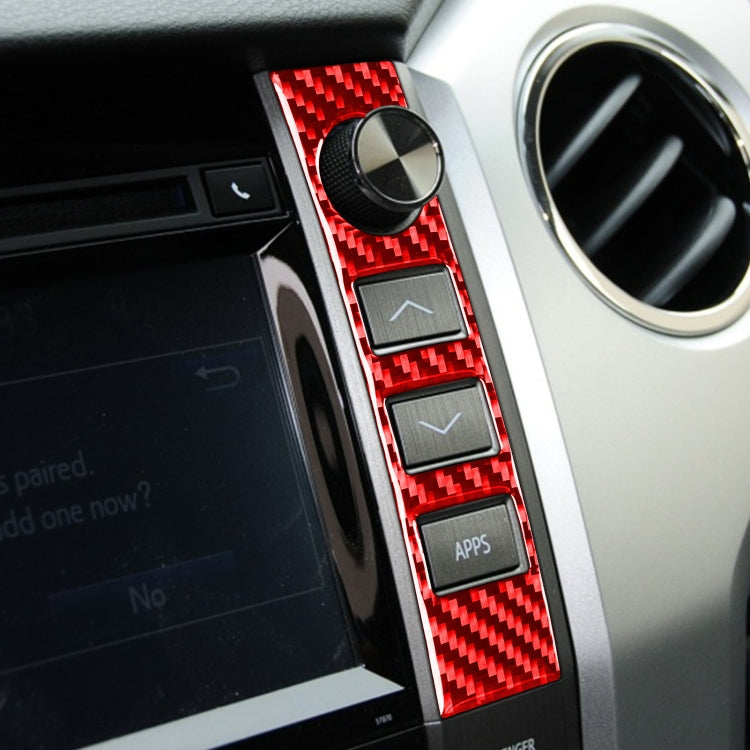 2 PCS / Set Carbon Fiber Car Central Control Volume Switch Decorative Sticker for Toyota Tundra 2014-2018,Left and Right Drive Universal, Central Control Volume Switch