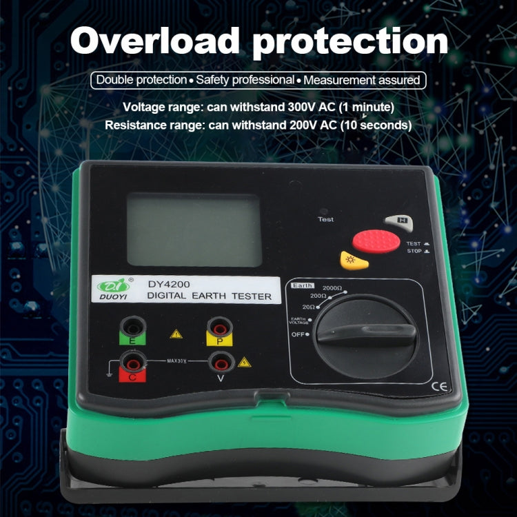 DUOYI DY4200 Car Higher Accuracy Digital Ground Resistance Tester, DY4200