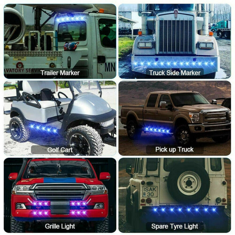 10 PCS MK-118 3/4 inch Metal Frame Car / Truck 3LEDs Side Marker Indicator Lights Bulb Lamp, MK-118(Blue Light), MK-118(Green Light), MK-118(Red Light), MK-118(White Light), MK-118 (Yellow Light)