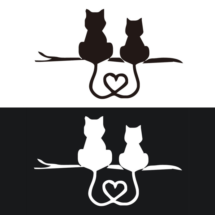 20 PCS Car Body Bumper Cat Vinyl Decal Window Sticker, Size: 17.8x10.8cm, Dual Cats