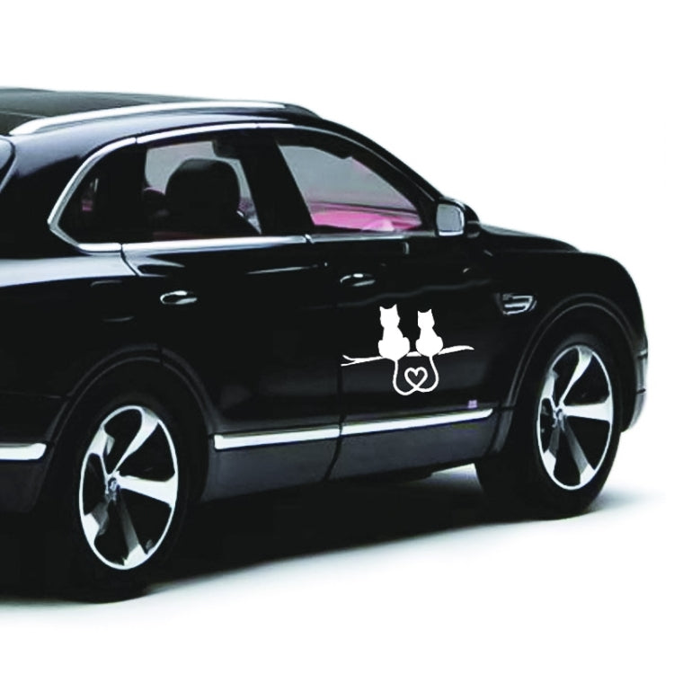 20 PCS Car Body Bumper Cat Vinyl Decal Window Sticker, Size: 17.8x10.8cm, Dual Cats