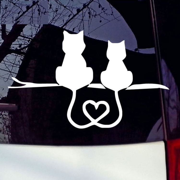 20 PCS Car Body Bumper Cat Vinyl Decal Window Sticker, Size: 17.8x10.8cm, Dual Cats