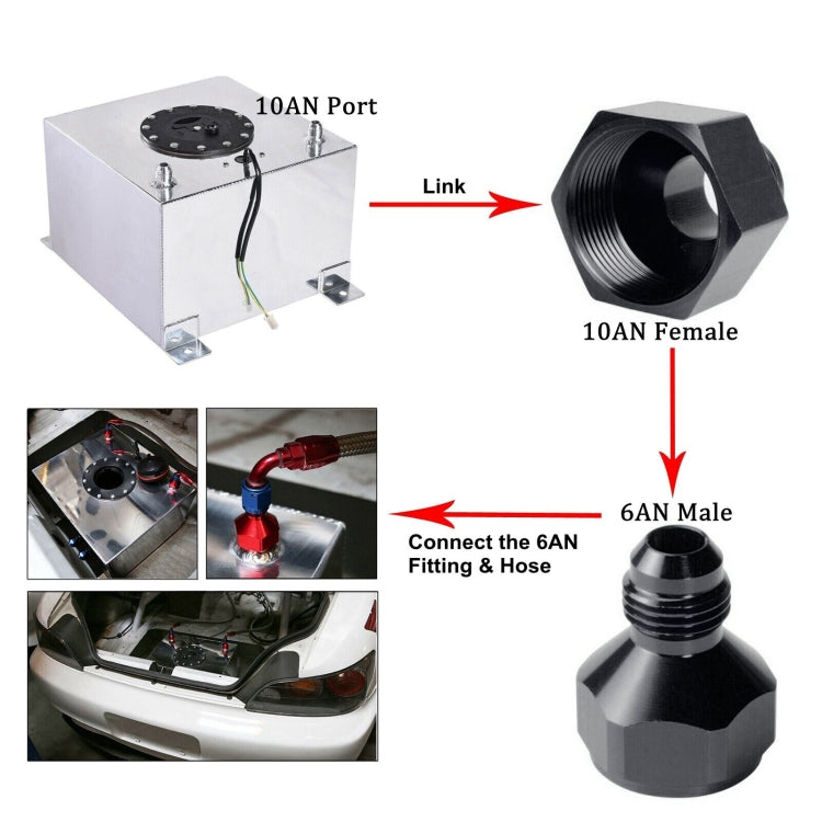 AN10 to AN6 Male and Female Connector Conversion Screw Oil Cooler Conversion Reducer Adapter, AN10 to AN6 (Black), AN10 to AN6 (Red)