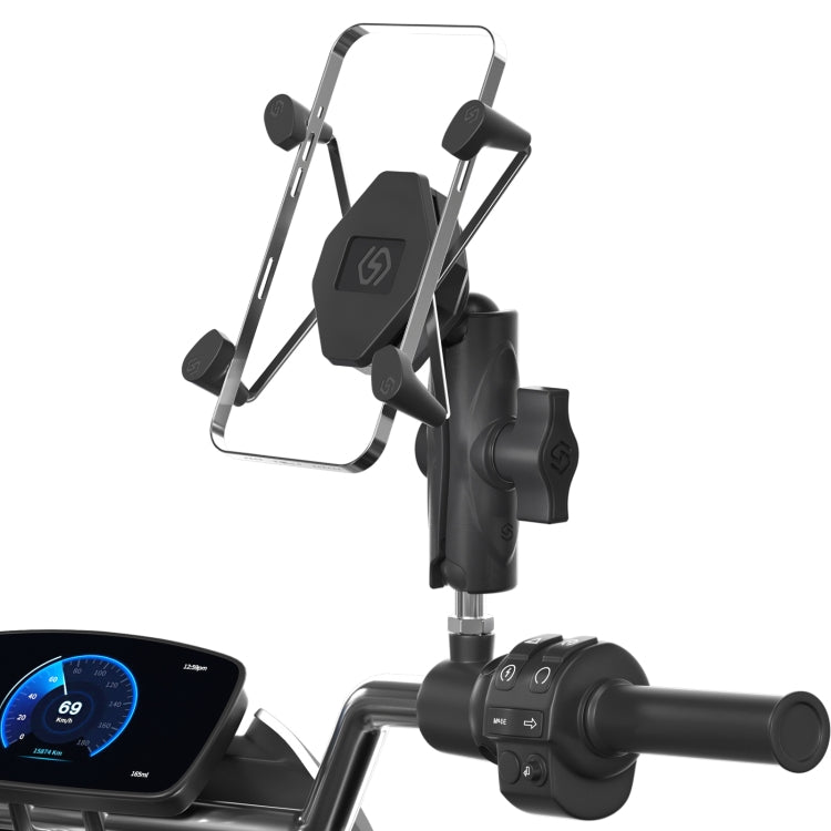ZH-1558C1 Motorcycle M8 Ball Joint X-shape Aluminum Alloy Phone Holder, ZH-1558C1