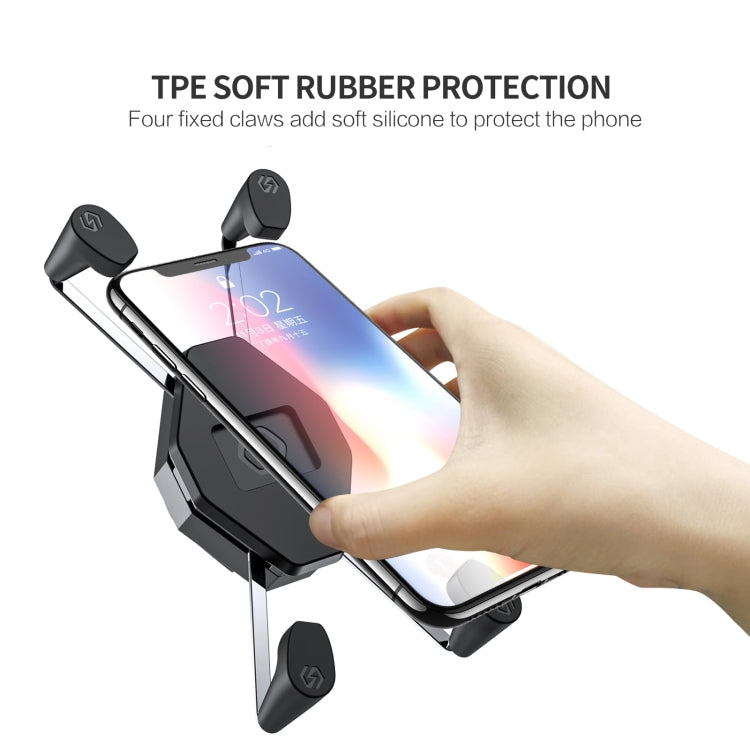 ZH-1558D1 Motorcycle M10 Ball Joint X-shape Aluminum Alloy Phone Holder, ZH-1558D1
