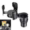 Car Multifunctional Retractable Rotating Water Cup Holder with Compass, SB-3088 Black
