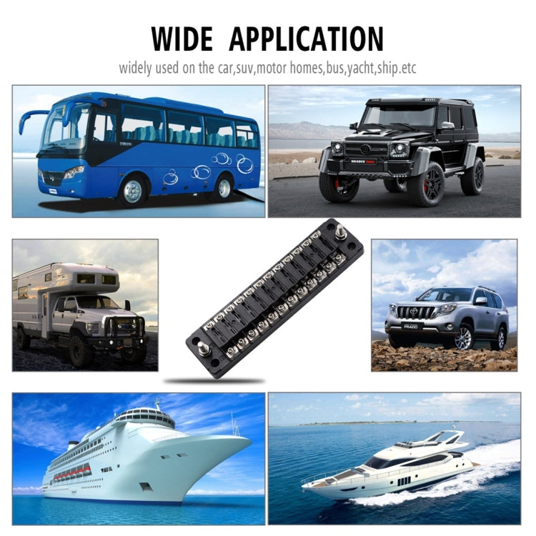 CS-978A2 FB1902 1 In 12 Out Independent Positive Negative Fuse Box without Fuse Piece for Auto Car Truck Boat, CS-978A2