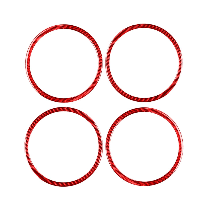 4 PCS Set for Honda CRV 2007-2011 Carbon Fiber Car Door Horn Ring Decorative Sticker,Left and Right Drive Universal, Car Door Horn Ring