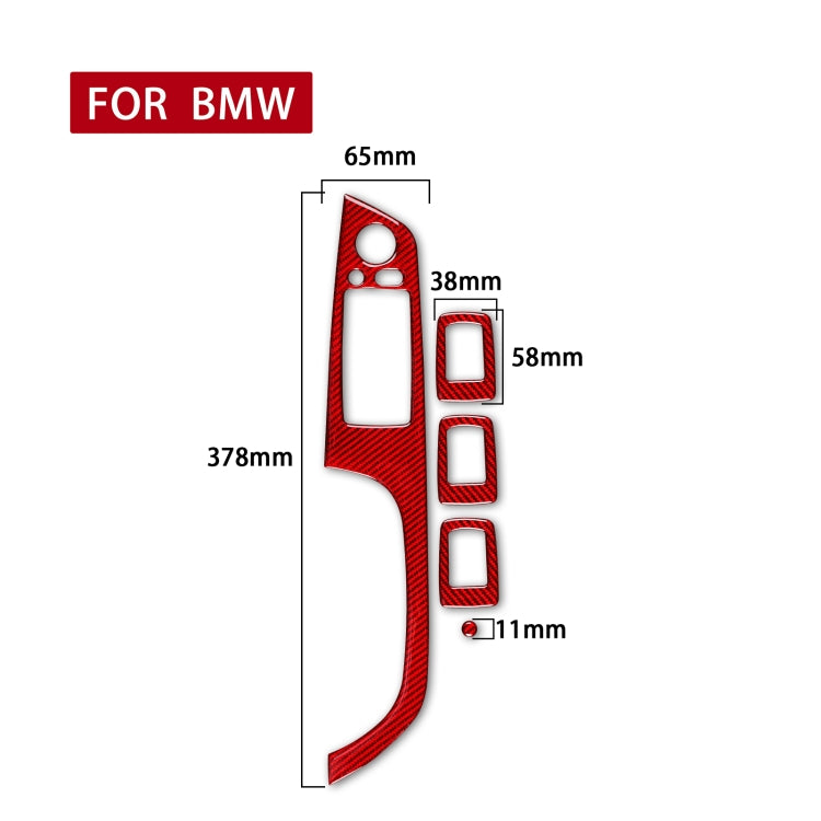 5 PCS Set for BMW 3 Series E90 Carbon Fiber Car Left Driving Lifting Panel Decorative Sticker with Folding, Diameter: 37.8cm, Left Driving Lifting Panel