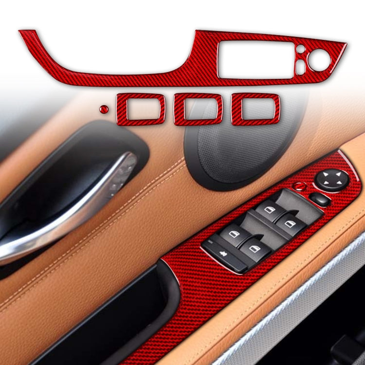 5 PCS Set for BMW 3 Series E90 Carbon Fiber Car Left Driving Lifting Panel Decorative Sticker with Folding, Diameter: 37.8cm, Left Driving Lifting Panel