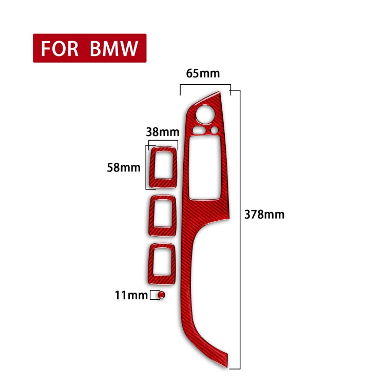 5 PCS Set for BMW 3 Series E90 Carbon Fiber Car Right Driving Lifting Panel Decorative Sticker with Folding, Diameter: 37.8cm, Right Driving Lifting Panel