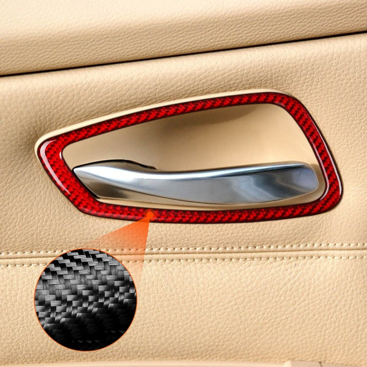 4 PCS Set for BMW 3 Series E90 Carbon Fiber Car Door Handle Decorative Sticker,Left and Right Drive, Car Door Handle