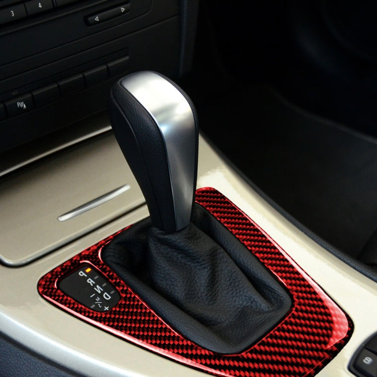 For BMW 3 Series E90 Carbon Fiber Car Gear Position Panel Decorative Sticker, Left Drive, Car Gear Position Panel, Left Drive
