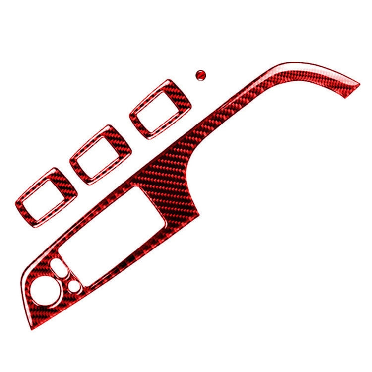 5 PCS Set For BMW 3 Series E90 Carbon Fiber Car Left Drive Window Lift Panel Decorative Sticker, Diameter: 35.8cm, Car Left Drive Window Lift Panel