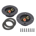 2 in 1 / Set Car Double Binding Round Gold Plate Push Spring Loaded Jacks Speaker Box, 2 in 1 / Set