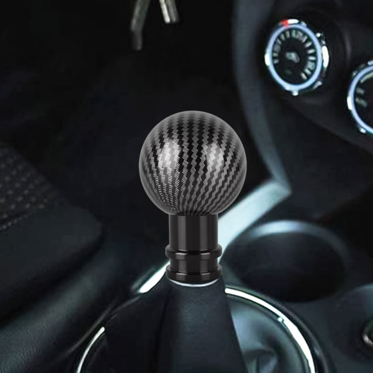 Universal Car Carbon Fiber Texture Metal Gear Shift Knob, Black, Red, Silver Black