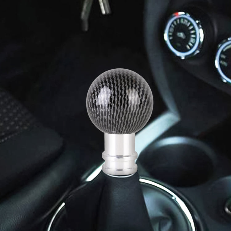 Universal Car Carbon Fiber Texture Metal Gear Shift Knob, Silver Black, Black, Red