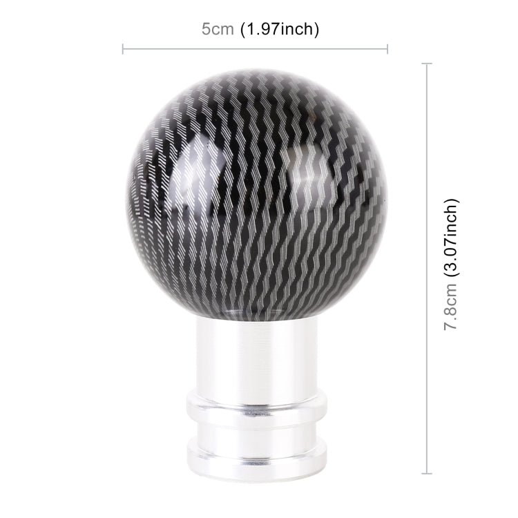 Universal Car Carbon Fiber Texture Metal Gear Shift Knob, Silver Black, Black, Red