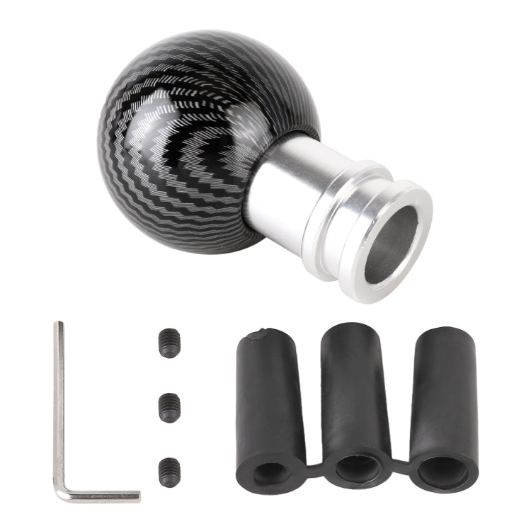 Universal Car Carbon Fiber Texture Metal Gear Shift Knob, Silver Black, Black, Red
