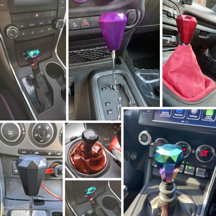 Universal Car Colorful Diamond Shape Metal Gear Shift Knob, Colorful
