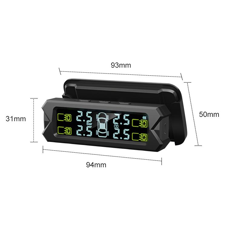 Car High Precision Solar Charging Tire Pressure Monitoring System TPMS, External Beep Sensor, External Beep Sensor