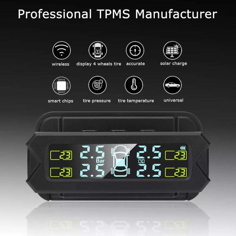 Car High Precision Solar Charging Tire Pressure Monitoring System TPMS, External Voice Sensor, External Voice Sensor
