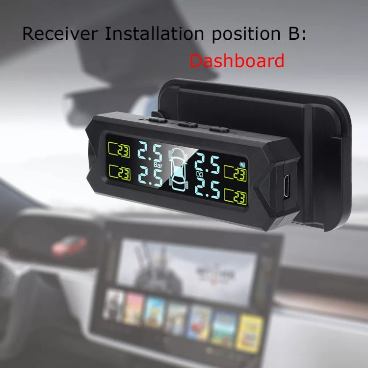 Car High Precision Solar Charging Tire Pressure Monitoring System TPMS, External Voice Sensor, External Voice Sensor