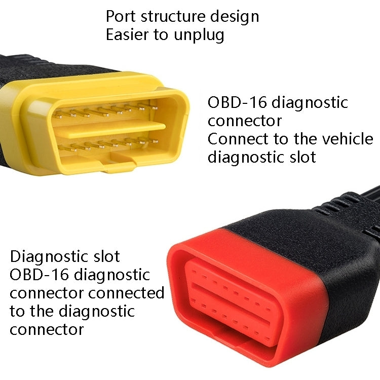 SF62 60cm Car Detector OBD Extension Line Car Computer Conversion Plug Male to Female Adapter Cable, 60cm