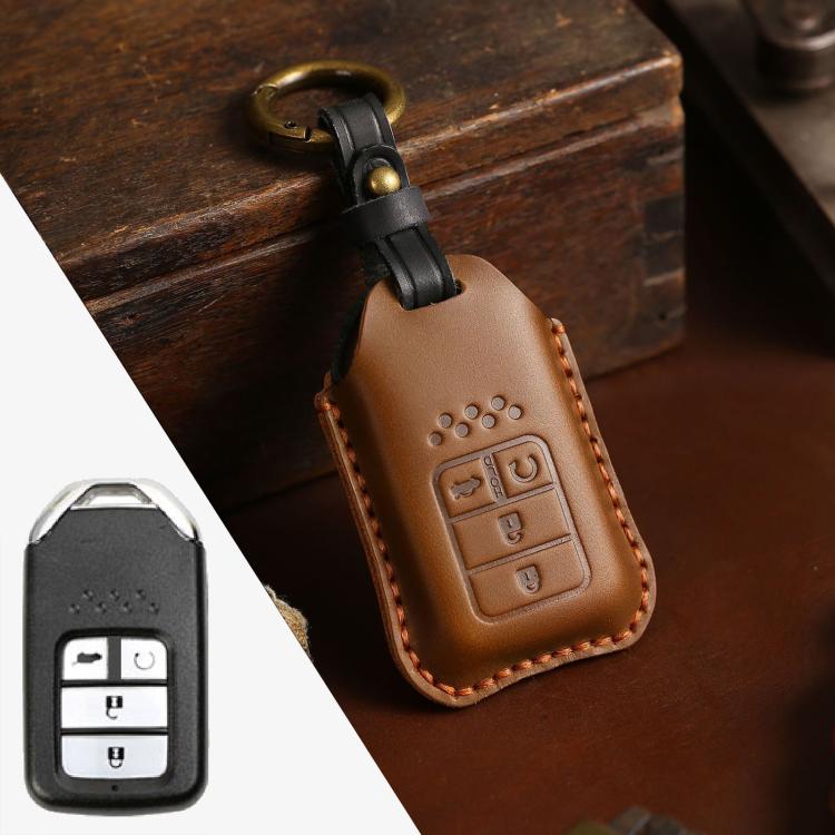 For Honda Car Cowhide Leather Key Protective Cover Key Case, Four Keys Version, For Honda, Four Keys Version, For Honda , Four Keys Version