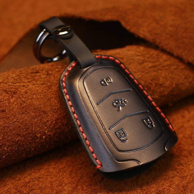 For Cadillac Car Cowhide Leather Key Protective Cover Key Case, Four Keys Version, For Cadillac, Four Keys Version