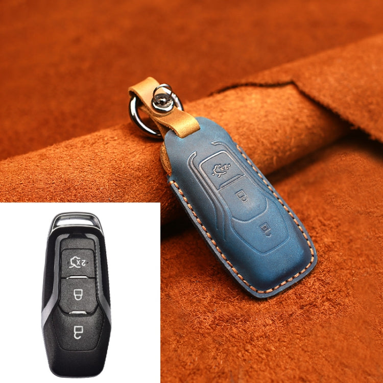 For Ford Old Style Car Cowhide Leather Key Protective Cover Key Case, For Ford Old Style